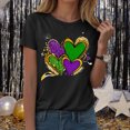 thumbnail image 4 of HCNTES Mardi Gras Shirts for Women Fat Tuesday Tshirt Carnival Party New Orleans Parade Graphic Short Sleeve Outfit Tee Tops(Size:M), 4 of 9