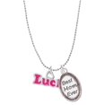 thumbnail image 1 of Delight Jewelry Hot Pink ''Luck'' with Heart Best Mom Ever Charm Necklace, 1 of 4
