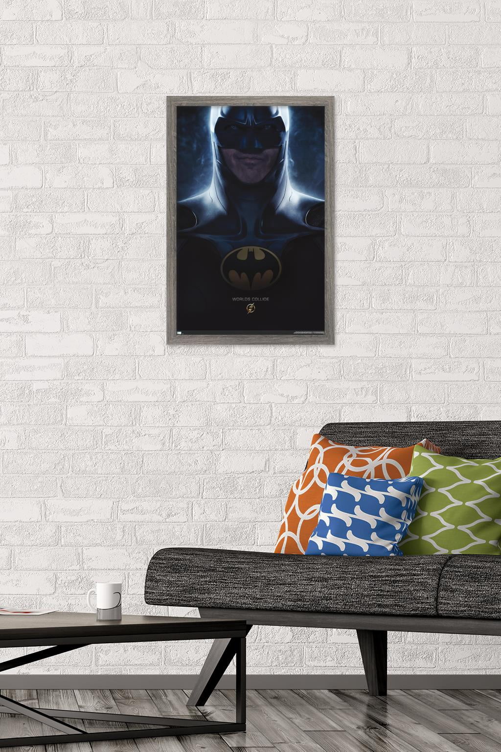 DC Comics Movie The Flash - Batman One Sheet Wall Poster, 14.725" x 22.375" Framed