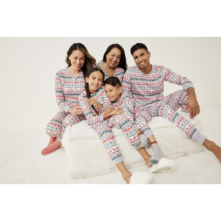 Baozhu Family Matching Reindeer Print Christmas Sleepwear Pajamas Set, 2 Piece (Men's S-3XL)