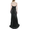 thumbnail image 2 of B. Darlin Womens Juniors Satin Ruched Evening Dress, 2 of 2