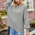 thumbnail image 4 of BLVB Womens Casual Fall Sweaters Long Sleeve Ribbed Knit Sweater Loose Soft Crewneck Pullover Jumper Tops, 4 of 7