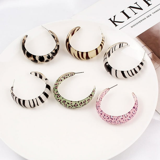 Zebra hoop shop earrings