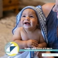 thumbnail image 5 of Spasilk Hooded Towel Set for Babies, Soft Terry Towel Set, Muslin Printed Hood, Pack of 2, Navy Nautical, 5 of 9
