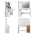 thumbnail image 3 of RichYa Makeup Vanity with Lighted Mirror&Power Strip,Modern Vanity Table Set ,for Bedroom Bathroom,45'' L White, 3 of 8