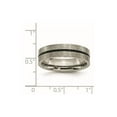 thumbnail image 2 of Titanium Brushed Flat Band Black Accent 6mm Satin Band Ring Size 8.5 Ring for Women and Men, 2 of 2