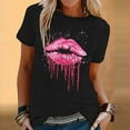 thumbnail image 3 of Birdeem T-Shirt Mode Femme Imprimé Col Rond Manches Courtes Blouse Ample, 3 of 5