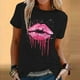 thumbnail image 1 of Fiudx Tops para Mujer Blusa de Manga Corta con Cuello Redondo y Estampado a La Moda para Mujer, 1 of 5
