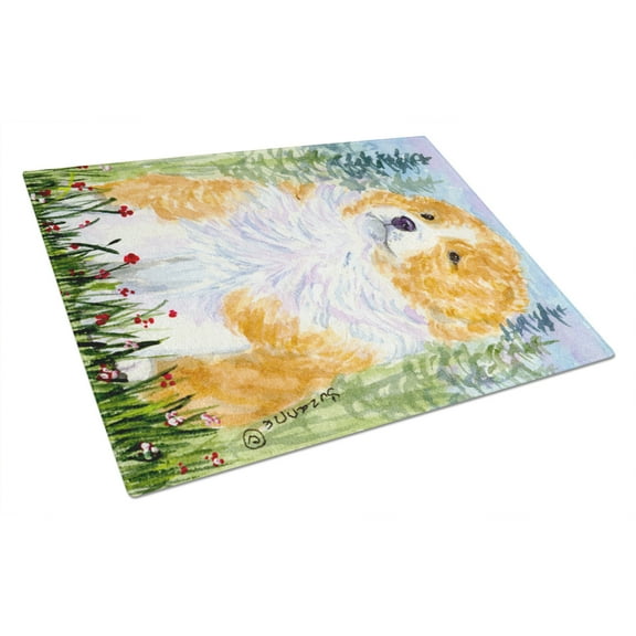 Caroline's Treasures SS8918LCB Sheltie Glass Cutting Board Large, 12H x 16W, multicolor