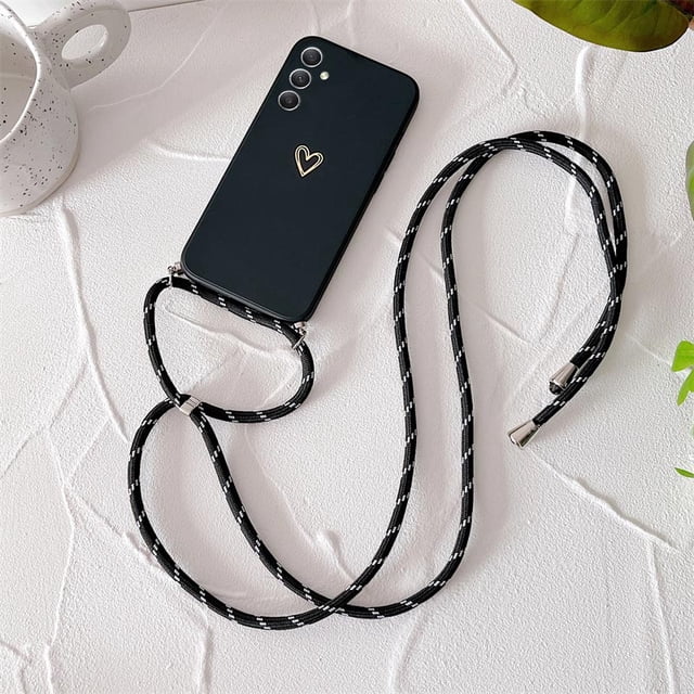 Funda de teléfono de silicona con cordón cruzado para Samsung Galaxy A21S, A21, A20, A30, A50, A20S, A11, A42, A70, A13, A23, A14, A34, A54, A24, A12 QYM unisex