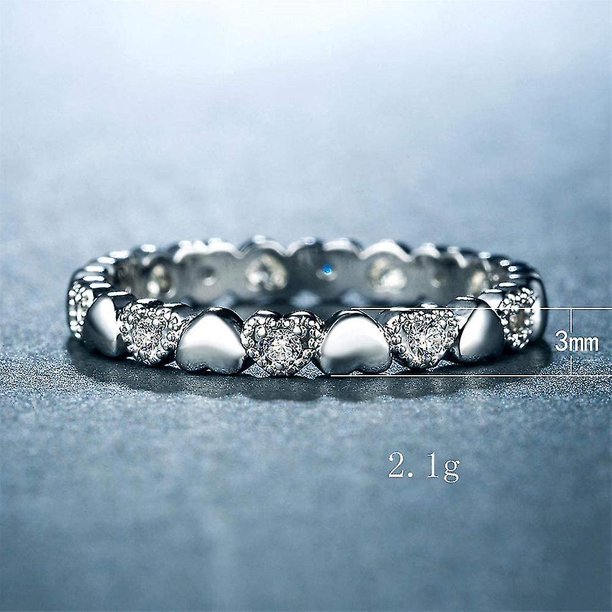 Anillos de corazón elegantes para mujer, anillo de circonita cúbica, joyería