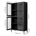 thumbnail image 6 of 59" Metal Storage Cabinet Display Cabinet with 4 Glass Doors & 4 Shelves,Cabinet Bookcase Side Cabinet for Home Office Living Room,Black 01, 6 of 8