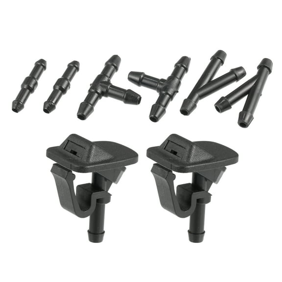 Unique Bargains 1 Set Windshield Wiper Washer Nozzle for Jeep Wrangler 2002-2012 with Adapter No.55156728AB/55156728AA