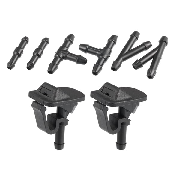 Unique Bargains 1 Set Windshield Wiper Washer Nozzle for Jeep Wrangler 2002-2012 with Adapter No.55156728AB/55156728AA