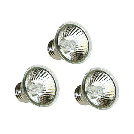 

3 Pcs 50W UVA + UVB 3.0 Full Spectrum Sun Lamp Sunbathe Heat Lamp Bulb Light for Lizard Reptile and Amphibian (Silver)