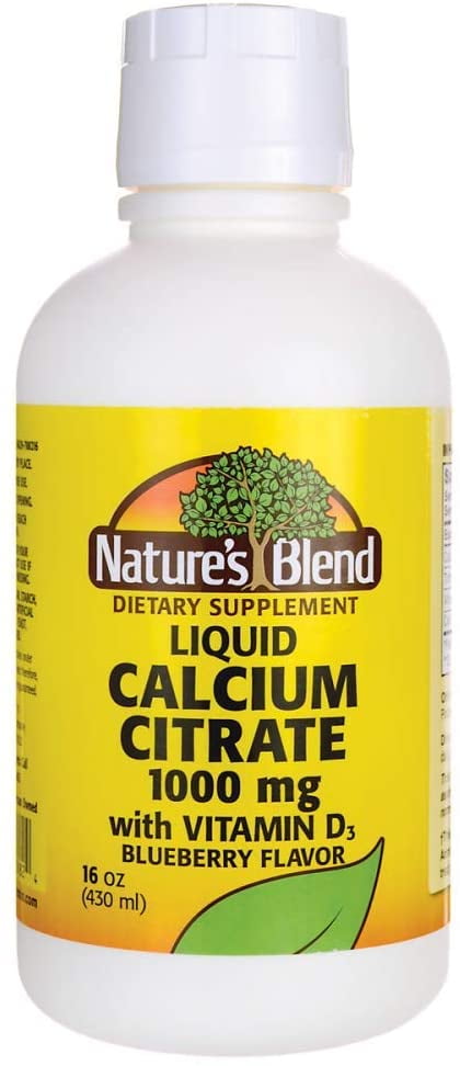 Nature's Blend Liquid Calcium Citrate 1000mg with D3 16 fl oz Liquid Blueberry