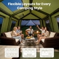 thumbnail image 4 of Lilypelle 8-10 Person Blow Up Inflatable Tent, with Removable Canopy and Stove Jack, 2 Room Instant Setup Air Cabin, Waterproof Oxford Hot Camping Tent for Family Glamping, 4 of 9