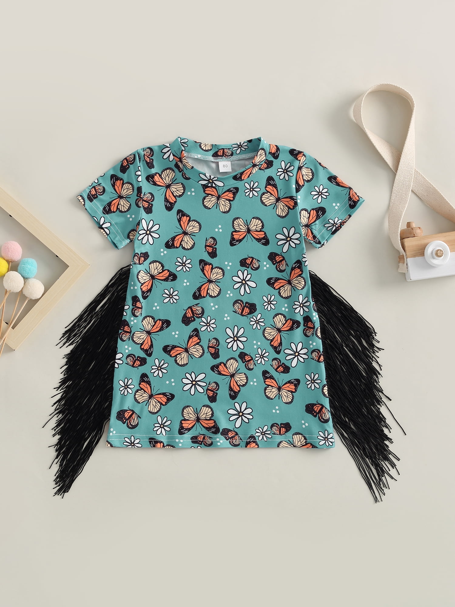 Toddler Baby Girl Western Dress Cow Print T Shirt 6M 12M 18M 24M 3Y 4Y Dress  Boho Short Sleeve Fringe Dresses Kids Summer Clothes - Walmart.com