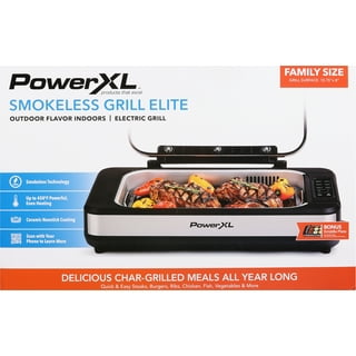 Restored Power XL Smokeless Electric Indoor Removable Grill and Griddle  Plates, Nonstick Cooking Surfaces, Glass Lid, 1500 Watt, 21X 15.4X 8.1,  black (Refurbished) 