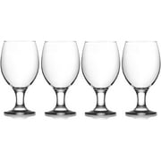 Epure Cremona Collection 4 Piece Water Goblet Glass Set - Strong Stemmed Glasses For Drinking Water, Juice, Wine, Mixed Drinks, and Cocktails (Water Goblet (13.5 oz))