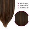 thumbnail image 4 of SHCKE Invisible Wire Hair Extensions 22 Inch Straight Hair Extensions Secure Fish Line Extensions Synthetic Hairpiece with Removable Secure Clips Dark Brown Mix Light Auburn, 4 of 6