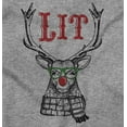 thumbnail image 2 of Funny Christmas Hipster Reindeer Lit Womens Fitted Plus Size Graphic Tee Brisco Brands 2X, 2 of 5