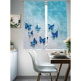 thumbnail image 3 of Summer Ocean Sheer Curtains 72 Inch Long 2 Panels, Nautical Blue Butterfly Beach Bug Light Filtering Rod Pocket Curtains, Sheer Voile Drapes for Living Room Bedroom, 52"x72", 3 of 8