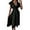 Black, variant on Women’s Summer Elegant V Neck Ruffle Sleeve Midi Dress, Classy Fit and Flared Cocktail Wedding Guest Dress