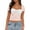 White, variant on Aojekbee Women Lace Top, Short Sleeve Pleated See-through Slim Fit Summer Crop Top Clubwear