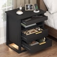thumbnail image 3 of Redayfur 24 inch Modern Nightstand with Drawer and Storage Shelf Bedside Table for Bedroom Living Room Office, 3 of 12