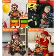 thumbnail image 4 of DolliBu Standing Black Bear Firefighter Stuffed Animal - Bear Fireman Toy with Red Fireman Costume Outfit and Fireman Hat, Cute Wild Life Stuffed Animal Fire Fighter Doll Plush Toy for Kids - 11 Inch, 4 of 6