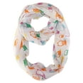 thumbnail image 4 of Peach Couture Stunning Colorful Lightweight Vintage Owl Print Infinity Loop Scarf, 4 of 8