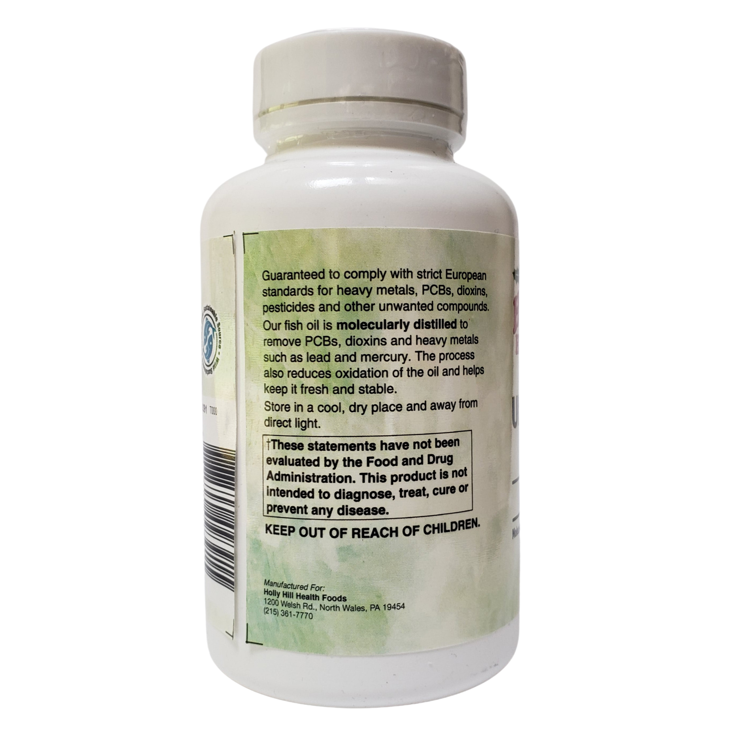 Holly Hill Health Foods Ultra Omega-3 Triglyceride Fish Oil, 1,000 mg EPA + DHA, 60 Softgels