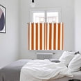 thumbnail image 4 of Burnt Orange Striped Kitchen Curtains 72 Inch Length, Thanksgiving Orange White Stripes Grommet Top Bedroom Living Room Curtains, Light Filtering Cafe Curtain Drapes 2 Panels Set 104''x72'', 4 of 9