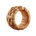 thumbnail image 5 of Set of 6 Plastic & Cane Napkin Rings - Rustic Round Holders for Parties and Events (Brown), 5 of 7