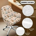 thumbnail image 5 of Xixirimido Cats Floral Hearts Paws Pattern Office Arm Chair Cover Swivel Dining Chair Slipcover Curved Back Armrest Chair Covers Stretch Desk Chair Protector Cover for Home Office, 5 of 7