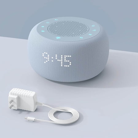 Pro 2nd Gen – Upgraded to Rechargeable Battery | 3-in-1 Portable White Noise Sound Machine, Alarm Clock & Bluetooth Speaker for Sleep, Travel & Bedroom (Cloud Blue)