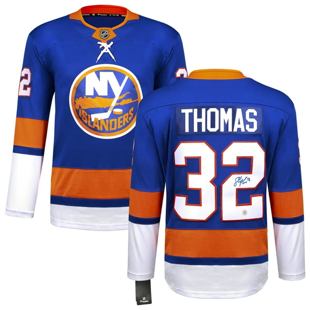 Steve Thomas Autographed Long Island Hockey Fan Replica Jersey