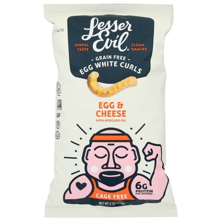 (9 pack) (9 Pack) Lesser Evil Curls Egg White Egg & Cheese, 4 Oz