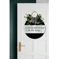 thumbnail image 4 of Drink The Coffee Do The Things Front Door Sign Funny Wreaths Hanging Wooden Plaque Decoration Round Rustic Wood Farmhouse Porch Decor for Home Front Door Decor, 11 x 11 Inch, 4 of 5
