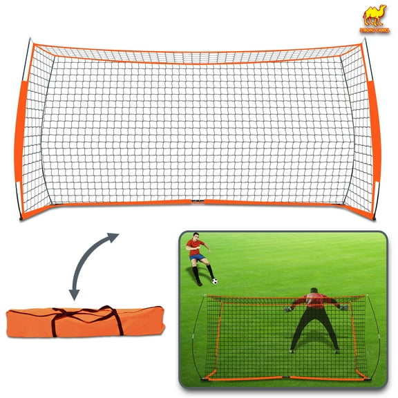 Sunny 12' x 6' Portable Soccer Goal With Net Sport Training Sets w/Carry Bag
