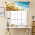 thumbnail image 2 of Modern Ombre Stripes Boho kitchen Curtains Valances for Windows Blue Turquoise Brown Grey Mid Century Valance Rod Pocket Window Curtain 1 Panel for Spring Summer Window Treatment Decorations 54x18inch, 2 of 6