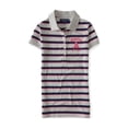 thumbnail image 1 of Aeropostale - Polo con logo a rayas para mujer, gris, grande Aeropostale  Polo, 1 of 1