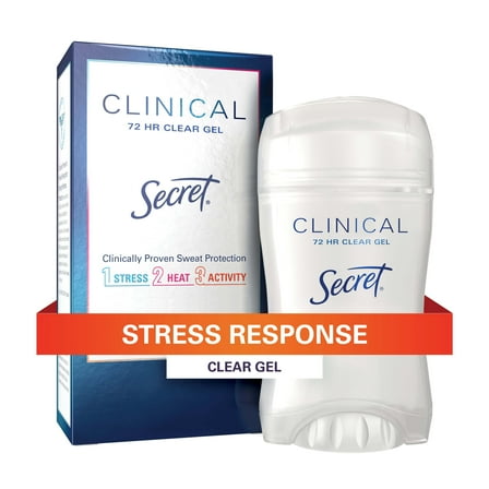 Secret Clinical Antiperspirant and Deodorant for Women Clear Gel, Stress Response, 1.6 oz