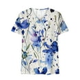 thumbnail image 5 of Women Tops Summer 2024 Casual Short Sleeve T Shirts Loose Soft V Neck Solid Color Basic Tunics Blouse Lightweight Breathable Ladies Going Out Tops Daily Wear Tees Work Blouses, 5 of 6