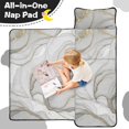 thumbnail image 4 of Grey and Gold Marble Pattern Teens Toddler Nap Mat with Pillow, Sleeping Mat Bag for Preschool Daycare 59"x22", 4 of 6