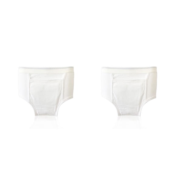 Vogacara Ropa interior clásica para incontinencia, ayuda para la incontinencia, calzoncillos de algodón, bóxer, pañales para adultos, gran Hombres XXL 2Conjunto