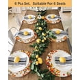 thumbnail image 4 of 15 Inch Round Placemats Set of 6, Orange Pumpkins Fall Non Slip Heat Insulation PP Table Mats, Maple Leaf Thanksgiving Botanical Rustic Washable Place Mats for Kitchen Dining Party Table Decor, 4 of 7