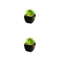 thumbnail image 4 of Bonsái de flores Naiovety en maceta de cerámica negra suculenta verde artificial, 4 of 6