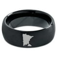 thumbnail image 2 of Tungsten Minnesota North Star State Common Loon Band Ring 8mm Men Women Comfort Fit Black Dome Brushed Polished, 2 of 4